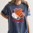 Happy Valentine’s Basketball Football Valentine Baseball Women's Comfort Colors T-Shirt Moss Happy Valentine’s Basketball Football Valentine Baseball Women's Comfort Colors T-Shirt Moss