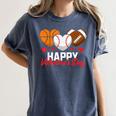 Happy Valentine’s Day Basketball Football Baseball Hearts Women's Comfort Colors T-Shirt Moss Happy Valentine’s Day Basketball Football Baseball Hearts Women's Comfort Colors T-Shirt Moss