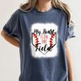 My Heart Is On That Field Baseball Mom Momm Women's Comfort Colors T-Shirt Moss My Heart Is On That Field Baseball Mom Momm Women's Comfort Colors T-Shirt Moss
