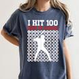 I Hit 100 Days Of School Baseball 100 Day Of School Women's Comfort Colors T-Shirt Moss I Hit 100 Days Of School Baseball 100 Day Of School Women's Comfort Colors T-Shirt Moss