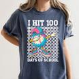 I Hit 100 Days Of School Baseball Ice Cream Drip Boys Girls Women's Comfort Colors T-Shirt Moss
