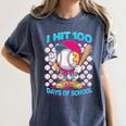 I Hit 100 Days Of School Baseball Ice Cream Drip Women's Comfort Colors T-Shirt Moss
