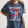 Hit Hard Run Fast Turn Left Baseball Cream Drip Crossed Bats Women's Comfort Colors T-Shirt Moss