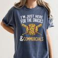 I'm Just Here For The Snacks And Commercials Baseball Women's Comfort Colors T-Shirt Moss I'm Just Here For The Snacks And Commercials Baseball Women's Comfort Colors T-Shirt Moss