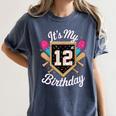 It's My 12th Birthday Baseball Fan Celebration Women's Comfort Colors T-Shirt Moss