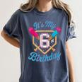 It's My 6th Birthday Baseball Fan Fun Party Celebration Women's Comfort Colors T-Shirt Moss It's My 6th Birthday Baseball Fan Fun Party Celebration Women's Comfort Colors T-Shirt Moss