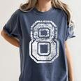 Jersey Number 8 Eight T-Shirt Football Number Baseball Mom Women's Comfort Colors T-Shirt Moss