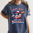 Just A Boy Who Loves Baseball Patriotic Drip For Youth Boys Women's Comfort Colors T-Shirt Moss Just A Boy Who Loves Baseball Patriotic Drip For Youth Boys Women's Comfort Colors T-Shirt Moss