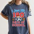 I Just Hit 100 Days Of School Baseball 100th Day Boys Kids Women's Comfort Colors T-Shirt Moss