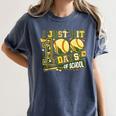 I Just Hit 100 Days Of School Baseball Teacher Boy Girl Kid Women's Comfort Colors T-Shirt Moss