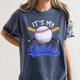 Kids 8th Baseball Birthday Party Boys Sport Fan 8 Years Old Women's Comfort Colors T-Shirt Moss