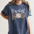 Leopard Baseball Mom Matching Softball Mama Family Matching Women's Comfort Colors T-Shirt Moss Leopard Baseball Mom Matching Softball Mama Family Matching Women's Comfort Colors T-Shirt Moss
