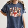 Leopard Checkered Game Day Baseball Coquette Bow Women Girls Women's Comfort Colors T-Shirt Moss Leopard Checkered Game Day Baseball Coquette Bow Women Girls Women's Comfort Colors T-Shirt Moss