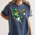 Leprechaun Play Baseball St Patrick's Day Men Kid Boys Women's Comfort Colors T-Shirt Moss