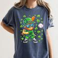 Leprechaun Playing Baseball Happy St Patricks Day Men Boys Women's Comfort Colors T-Shirt Moss