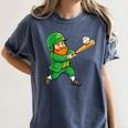 Leprechaun Playing Baseball St Patricks Day Men Boys Kids Women's Comfort Colors T-Shirt Moss Leprechaun Playing Baseball St Patricks Day Men Boys Kids Women's Comfort Colors T-Shirt Moss
