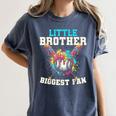 Little Brother Biggest Fan Baseball Cream Drip Crossed Bats Women's Comfort Colors T-Shirt Moss Little Brother Biggest Fan Baseball Cream Drip Crossed Bats Women's Comfort Colors T-Shirt Moss