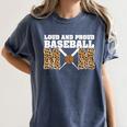 Loud And Proud Baseball Mom Leopard Mama Loves Women's Comfort Colors T-Shirt Moss