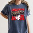 Loud Proud Baseball Mom Red Team Leopard Baseball Mom Squad Women's Comfort Colors T-Shirt Moss