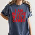 I Am In Love With A Gamer Cute Valentines Day Gamer Couple Raglan Baseball Tee Women's Comfort Colors T-Shirt Moss