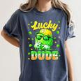 Lucky Dude Drip Baseball Shamrock St Patrick Men Boy Youth Women's Comfort Colors T-Shirt Moss
