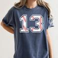 Lucky Number 13 Baseball Mom Baseball Number 13 Lucky 13 Women's Comfort Colors T-Shirt Moss