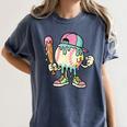 Melted Ice-Cream Baseball Mascot Pastel Pop Women's Comfort Colors T-Shirt Moss Melted Ice-Cream Baseball Mascot Pastel Pop Women's Comfort Colors T-Shirt Moss