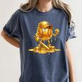 Melting Baseball Mascot Slugger Bat Cap Cartoon Women's Comfort Colors T-Shirt Moss Melting Baseball Mascot Slugger Bat Cap Cartoon Women's Comfort Colors T-Shirt Moss
