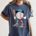 Melting Slime Sprinkle Baseball Mascot With Bat Women's Comfort Colors T-Shirt Moss Melting Slime Sprinkle Baseball Mascot With Bat Women's Comfort Colors T-Shirt Moss