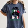 Mexico Baseball Mom Messy Bun Women's Comfort Colors T-Shirt Moss