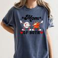 Mom Of Both Basketball Baseball Mom Women's Comfort Colors T-Shirt Moss