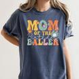 Mom Of The Birthday Baller Groovy Baseball Mom Women's Comfort Colors T-Shirt Moss Mom Of The Birthday Baller Groovy Baseball Mom Women's Comfort Colors T-Shirt Moss