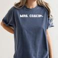Mrs Coach Football Basketball Baseball Coach Wife Women's Comfort Colors T-Shirt Moss Mrs Coach Football Basketball Baseball Coach Wife Women's Comfort Colors T-Shirt Moss