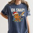 Oh Snap Gingerbreadman Christmas Baseball Humor Women's Comfort Colors T-Shirt Moss