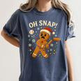 Oh Snap Gingerbreadman Christmas Baseball Women's Comfort Colors T-Shirt Moss