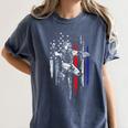 Patriotic Baseball Catcher American Flag Sports Tee Women's Comfort Colors T-Shirt Moss Patriotic Baseball Catcher American Flag Sports Tee Women's Comfort Colors T-Shirt Moss