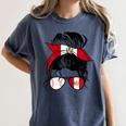 Peruvian Baseball Mom Peru Flag Baseball Girl Women's Comfort Colors T-Shirt Moss
