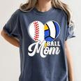 Proud Ball Mom Volleyball Baseball Mom Heart Women's Comfort Colors T-Shirt Moss Proud Ball Mom Volleyball Baseball Mom Heart Women's Comfort Colors T-Shirt Moss