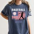 Proud Baseball MOM USA American Flag Family Game Day Women's Comfort Colors T-Shirt Moss Proud Baseball MOM USA American Flag Family Game Day Women's Comfort Colors T-Shirt Moss