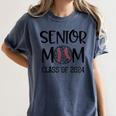 Proud Senior Baseball Mom Senior 2024 Class Leopard Game Day Raglan Baseball Tee Women's Comfort Colors T-Shirt Moss