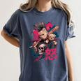 Punk Girl With Anger Kanji And Baseball Bat Women's Comfort Colors T-Shirt Moss Punk Girl With Anger Kanji And Baseball Bat Women's Comfort Colors T-Shirt Moss