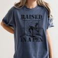 Raised In a Pen Baseball Pitcher Saying Bullpen Women's Comfort Colors T-Shirt Moss