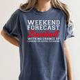 Retro Baseball Mom Mother's Day Weekend Forecast Baseball Premium Women's Comfort Colors T-Shirt Moss