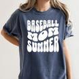 Retro Baseball Mom Summer Groovy Appreciation Premium Women's Comfort Colors T-Shirt Moss