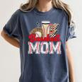 Retro Coffee Baseball Mama Mother's Day Baseball Mom Women's Comfort Colors T-Shirt Moss