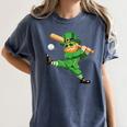 Retro Leprechaun Baseball St Patricks Day Sport Men Boy Kids Women's Comfort Colors T-Shirt Moss Retro Leprechaun Baseball St Patricks Day Sport Men Boy Kids Women's Comfort Colors T-Shirt Moss