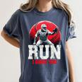 Run I Dare You Baseball Ball Player Catcher Coach Tee Women's Comfort Colors T-Shirt Moss