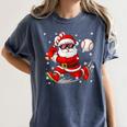 Santa Baseball Christmas Pajamas Xmas Men Boy Toddlers Women's Comfort Colors T-Shirt Moss Santa Baseball Christmas Pajamas Xmas Men Boy Toddlers Women's Comfort Colors T-Shirt Moss