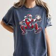 Santa Playing Baseball Catcher Merry Christmas Sport Player Women's Comfort Colors T-Shirt Moss Santa Playing Baseball Catcher Merry Christmas Sport Player Women's Comfort Colors T-Shirt Moss