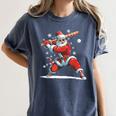 Santa Playing Baseball Christmas Candy Cane Fun Xmas Holiday Women's Comfort Colors T-Shirt Moss
